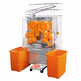 Automatische citruspers - 20 sinaasappelen/min - Ø40-80mm - 120W - met automatische fruittoevoer & selfservice-tapkraan - RVS