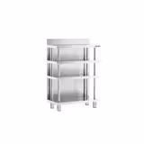 Table de travail de bar - Acier inoxydable - 800x400mm - avec 4 étagères