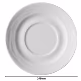 (6 pz) SEA WAVE - Piattino da caffè / tè - Ø 110mm - Bianco