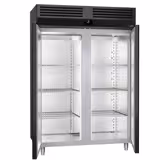 Szafa chłodnicza ze stali nierdzewnej PREMIUM - GN 2/1 - 1400L - 1400x810mm - 2 drzwi - chłodzenie wentylowane; samozamykające drzwi - Anthrazit