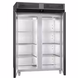 Armadio frigorifero in acciaio inox PREMIUM - GN 2/1 - 1400L - con 2 porte - professionale; ventilato; LED - Antracite