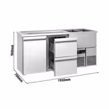 Comptoir de bar réfrigéré PREMIUM - 1950x700mm - 1 porte et 2 tiroirs