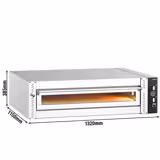 Elektrische pizzaoven (chamotte bakvloer) - 1320x1150x385mm - 1 kamer - 1x9 pizza’s Ø30cm - tot 450°C - Handmatig