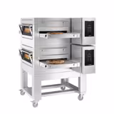(2 unid) Forno de pizza com esteira a gás - 1550x2000mm - 230V - Touch - Largura da esteira: 650mm - até 350°C - incl. base & 4 rodas