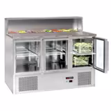 Commercial Saladette Counter ECO - 1368mm - 402L - 3 glass doors - for 7 x GN 1/6