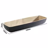 (6 pcs) GN 2/4 Bowl - FRIDA - Melamine - 3.65L - 530x162mm - Depth: 75mm - Black/Beige