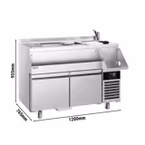Table réfrigérée bar-cocktail - 1200 mm - 150 litres - 2 tiroirs & prise 230 V