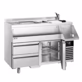 Bar kokteyl içecek soğutma tezgahı - 1200 mm - 150 litre - 1 kapılı, 2 çekmeceli ve 230 V prizli