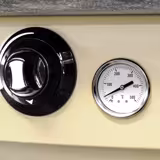 فرن بيتزا غاز احترافي - 1270x1476mm - 9 x 25cm - حتى 400°C - تحكم يدوي - كريمي أصفر - شامل قاعدة الفرن