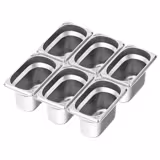 (6 pz) Bacinella GN in acciaio inox GN 1/9 - Altezza: 100mm