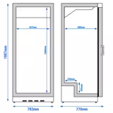 Lagerkühlschrank Edelstahl PREMIUM - 600 Liter - mit 1 Tür - Innenseite der Tür aus Kunststoff