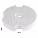 (6 pieces) Round Cool Box Freezer Block Ice Pack – Ø 150 mm - Height 25 mm - Polyethylene - White