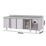 Холодильний стіл Premium PLUS - 2452x700 мм - з 4 дверима, бортиком