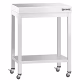 Edelstahl Arbeitstisch PREMIUM - 600x600mm - mit Grundboden & Rollen
