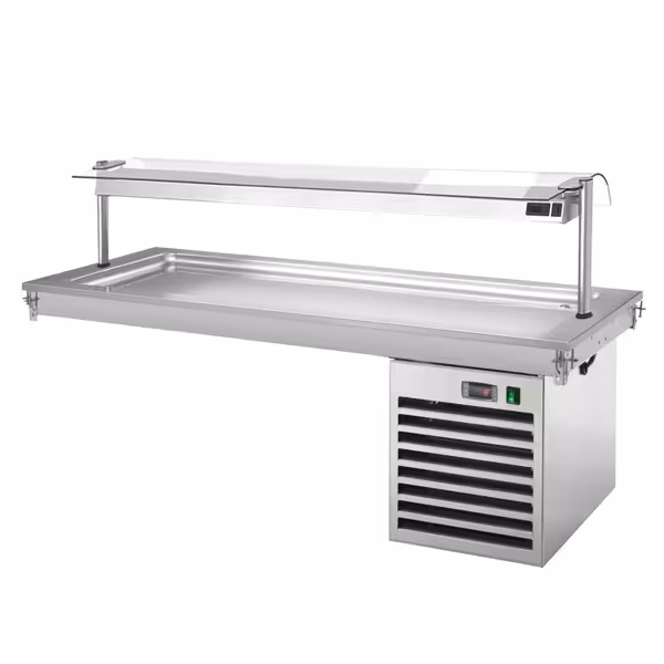 Ankastre soğuk yüzey - 1785mm - +2 ila +8°C - 5x GN 1/1 - 700W - cam siperlikli