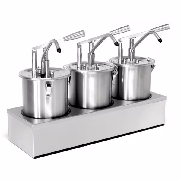 Saucenspender - 3x 4 Liter - inkl. Edelstahlgestell