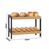 Regał piekarniczy na pieczywo BRIN - 750x350x550mm - z 2 półkami