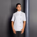 KARLOWSKY | Ladies Chef Jacket Greta – White - Size 44 - Short Sleeve - Press-Stud Fastening