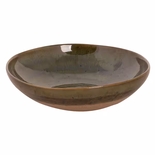(6 pcs) WISTERIA | Deep Plate - Stoneware - Ø220mm - Green/Beige