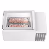 Countertop Ice Cream Display Freezer - 460mm - Static cooling - for 2 x 5 litres Napoli pans - hinged glass lid - White
