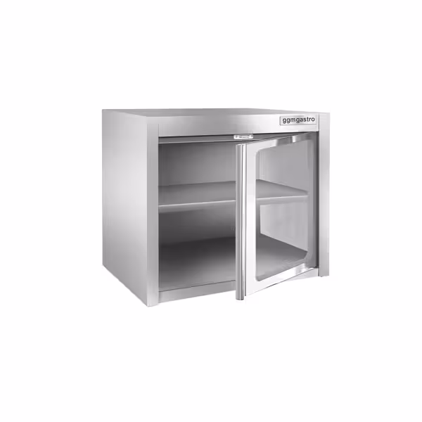 کابینت دیواری استیل - 800*400 میلیمتر - درب شیشه ای - 650 میلیمتر ارتفاع