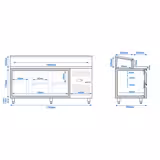 Přípravný chladicí stůl ECO - 1795x700 mm - 1 dveře & 4 zásuvky - pro 8× GN 1/3 - vč. Nosné rošty GN 1/1; Nerezové kolejnice