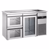 Direct Draw Beer Dispenser / Kegerator PREMIUM - 1550x700mm - Single Glass Door & 2 Drawers