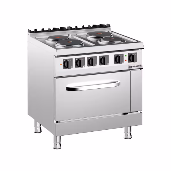 Elektrische kookplaat - 15,2 kW - 4 platen rond - incl. gasoven Static - 6 kW