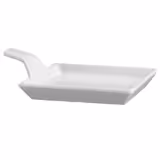 (24 unid) FLYING BUFFET - Prato para aperitivos - Melamina - 120x95mm - com pega - Branco