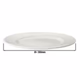 (12 pcs) LUX | Plate - flat - Porcelain - Ø280mm - Ivory
