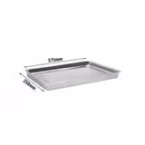 Espositore/vassoio espositore in acciaio inox - con bordo - 393x268x70 mm