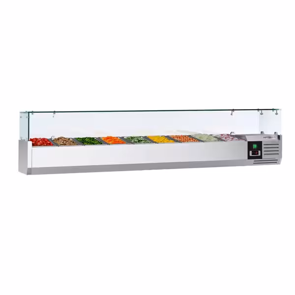 Vitrine à tapas réfrigérée PREMIUM - 2000x395mm - 9x GN 1/3