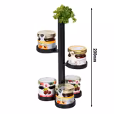 (12 pz) Supporto per buffet - Acciaio inox - Nero - 5 ripiani - Altezza: 200mm