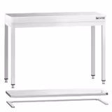 Mesa de trabalho em aço inoxidável PREMIUM - 1000x700mm - com prateleira inferior & com travessas de reforço