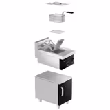 Friteuse électrique – 10 litres – 9 kW – avec soubassement et 1 porte