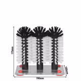 (2 Stück) FUCHS | DELFIN® Gläser-Spülbürste - 3x180mm - mit Metallbodenplatte - 1-2-3