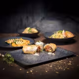 (6 pcs) GN 1/2 Gastronorm Tray - DARK WAVE - Melamine - 325x265mm - Height: 20mm - Black