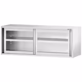 Inox zidni ormarić - 2000x400 mm - sa staklenim kliznim vratima - visina 650 mm