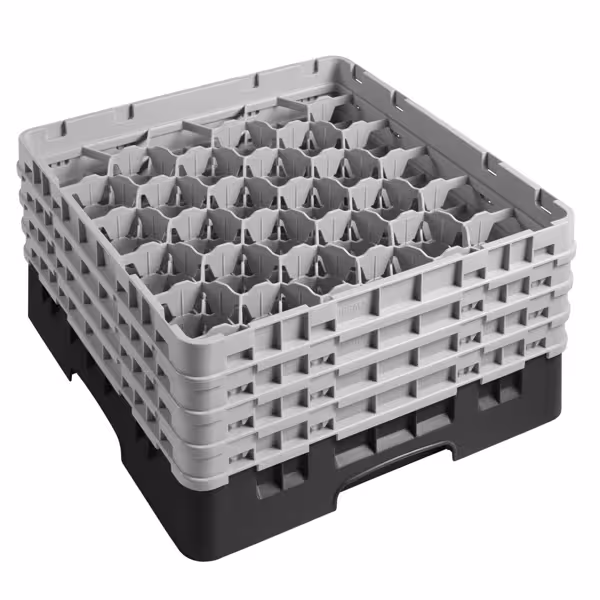 CAMBRO | CAMRACK® - Lasipesukori 1/1 - 30 lokeroa - 4 jatko-osalla - 500x500mm - Musta