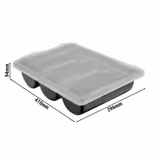 Cutlery Tray - 415x300mm - Height: 107mm - Polypropylene (PP) - with 3 compartments - incl. lid - Black