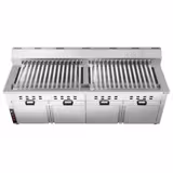 Mangal Charcoal Grill - 2000mm - with cabinet base - for Adana & Shish Kebab - 30 automatic rotating skewers