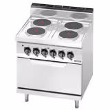 Električni štednjak - Linija 700 - 800x714x1040 mm - 10,4 kW - 4 ploče - samostojeći - s električnom pećnicom statićnom - 7,5 kW - GN 2/1