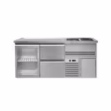 Barkoelkast PREMIUM PLUS - 1950x700mm - 1 glazen deur & 2 laden