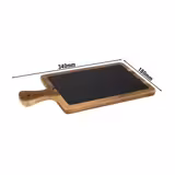 (6 pieces) Acacia & Slate Serving Boards – 2-piece per board - 340×180 mm