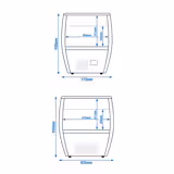 Vrieseiland - 772x833mm - 87 liter - glazen schuifdeksel - zwart