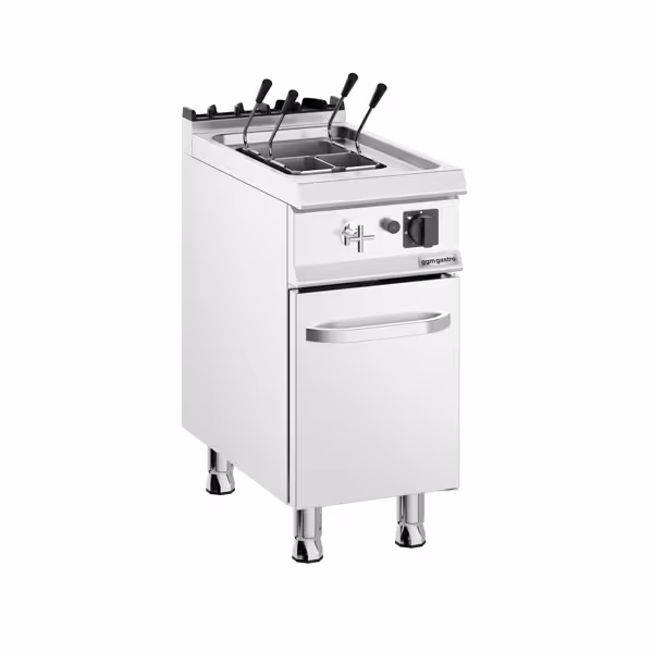 Commercial Gas Pasta Cooker - Single Tank - Freestanding - 18L - 10.5kW - with Drain Tap - on Cupboard Base - 1-Door