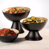 (6 pcs) Etagere / Buffet Stand - FRIDA - Melamine - Black - square - Height: 80mm - suitable for FRIDA bowls & trays