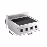 Cuisinière à induction - 14 kW - 4 plaques de cuisson