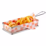 (6 шт.) Кошик для подачі фрі - SNACKHOLDER - нержавіюча сталь - 215x105x45 мм