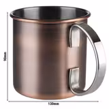 (6 kom) Čaša - MOSCOW MULE - Moscow Mule - 450 ml - Antik-bakar - s kromiranom ručkom